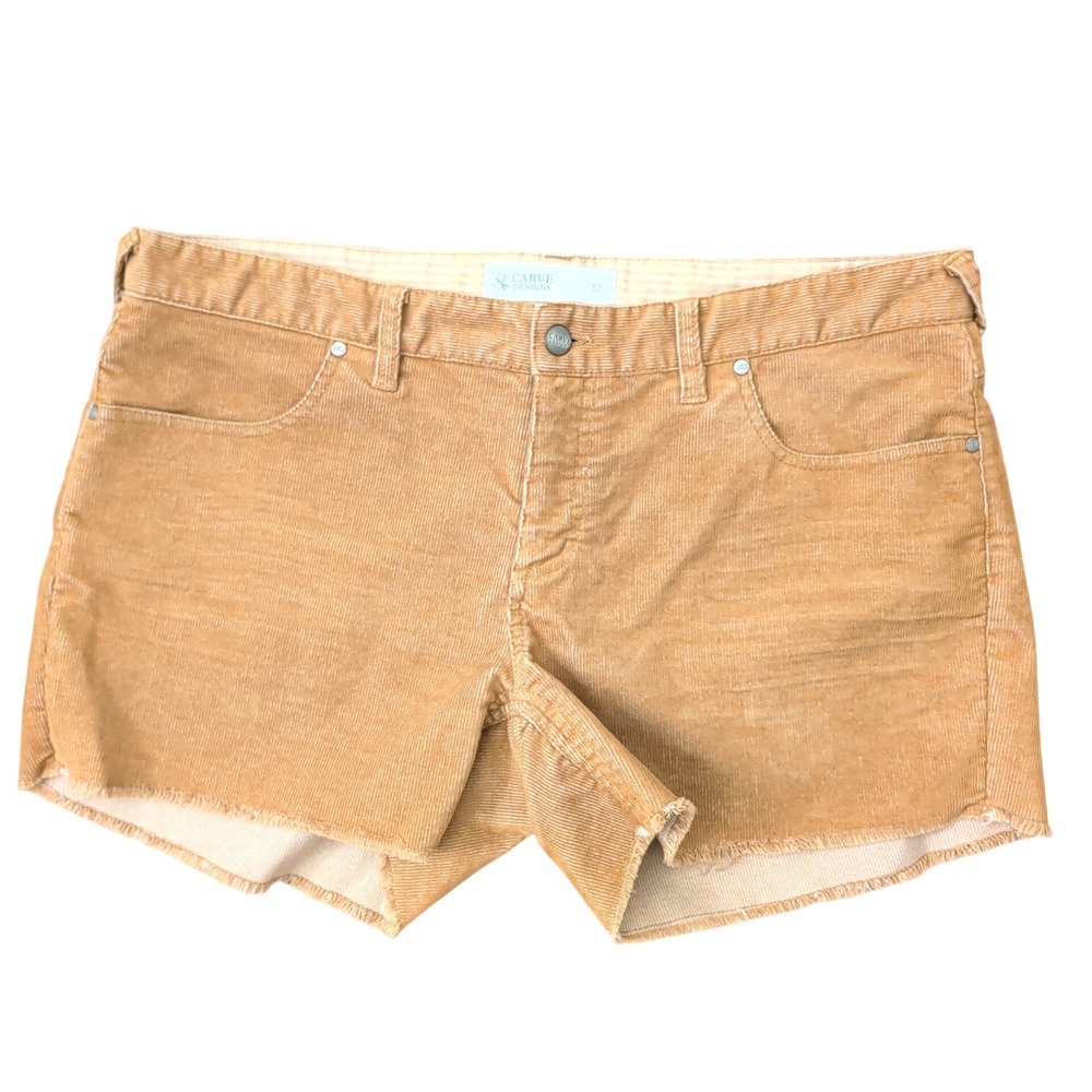 Carve Designs Honey Corduroy Raw Hem Shorts Size 12 SHCR04 Gorpcore Hiking Trail